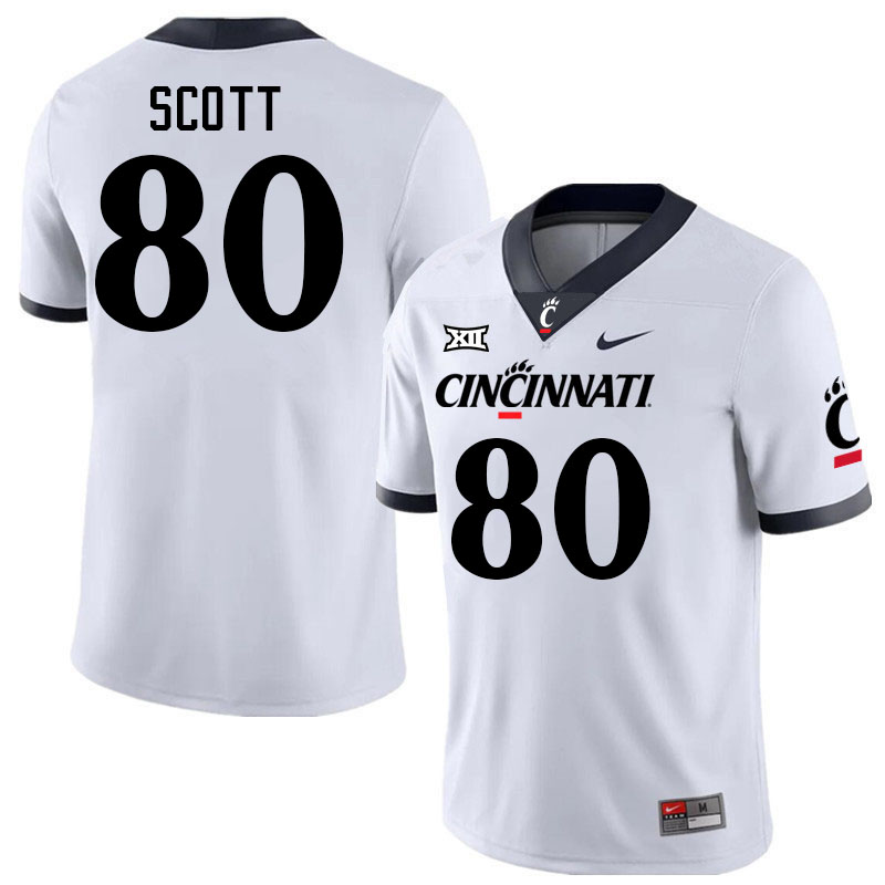 Cincinnati Bearcats #80 Chris Scott Big 12 Conference College Football Jerseys Stitched Sale-White